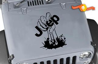 Autocollants Jeep Jeep Wrangler Zombie Hand Vinyl Hood Decal 15