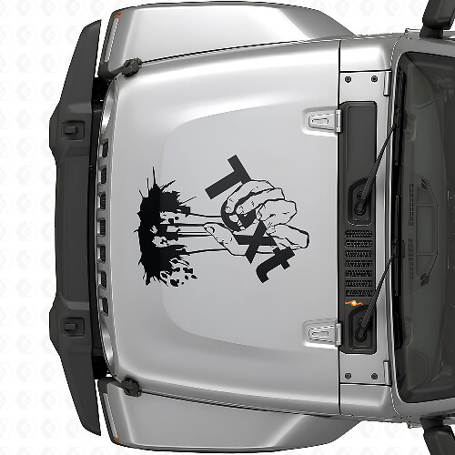 Autocollant en vinyle personnalisé "Main de zombie" pour capot de Jeep Wrangler