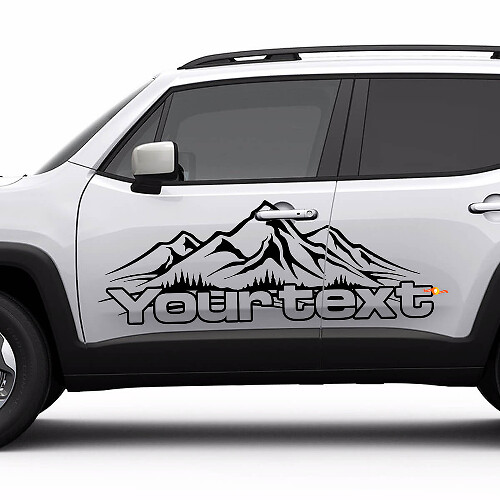 Autocollants vinyle latéraux style montagnes pour Jeep Renegade