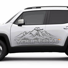 Autocollants vinyle latéraux style montagnes pour Jeep Renegade 2