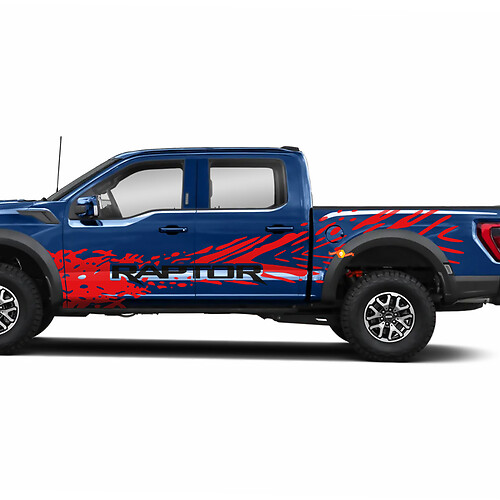 Énormes portes latérales camion Splash Raptor Decal Sticker Wrap pour Ford F-150 Raptor
