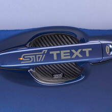 Jeu d'autocollants vinyles avec texte personnalisé Poignée de porte style STI pour Subaru_2