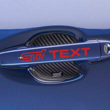 Jeu d'autocollants vinyles avec texte personnalisé Poignée de porte style STI pour Subaru_3