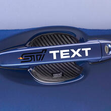 Jeu d'autocollants vinyles avec texte personnalisé Poignée de porte style STI pour Subaru_4