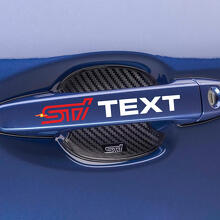 Jeu d'autocollants vinyles avec texte personnalisé Poignée de porte style STI pour Subaru_5