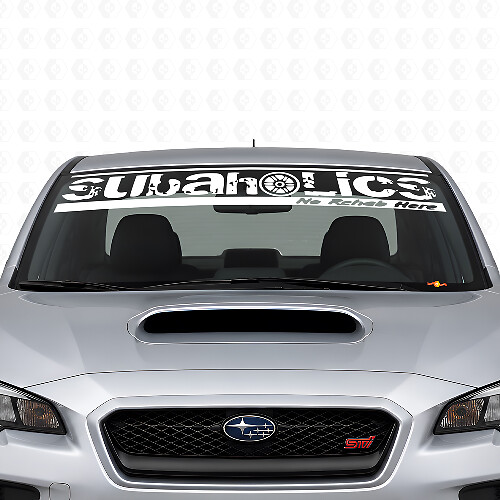 Autocollant en vinyle pour pare-brise Subaholics pour voitures Subaru