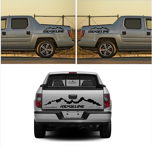 Autocollant en vinyle style montagnes Ridgeline pour benne de camion Honda Ridgeline