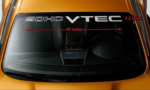 Autocollant Vinyle Bande Pare-brise SOHC VTEC pour Voitures Honda