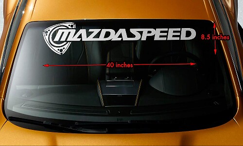 Bannière de pare-brise rotative Mazdaspeed en vinyle pour Mazda RX-7 RX-8