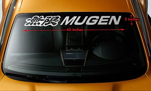 Autocollant en vinyle style Mugen pour pare-brise Honda