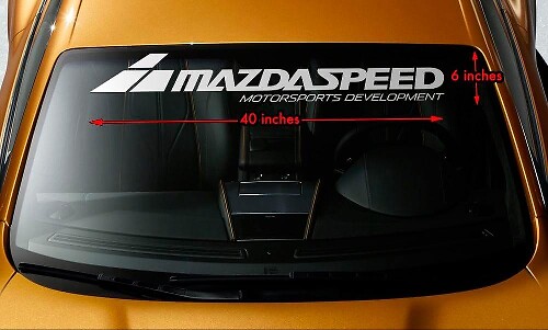 Autocollant de bande pare-brise Mazdaspeed Motorsports Development pour Mazda
