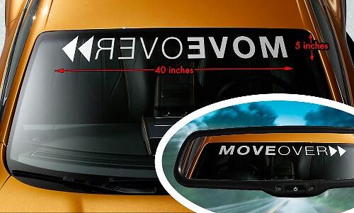 Bandeau de Pare-brise Drôle Move Over en Vinyle Autocollant Rétro
