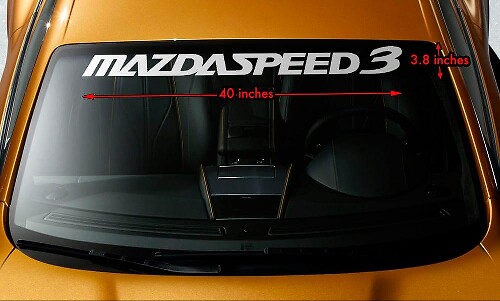 Autocollant Vinyle Bannière Pare-brise Mazdaspeed 3 pour Mazda