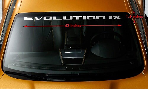 Bannière de pare-brise Evolution IX en vinyle pour Mitsubishi Evo 9