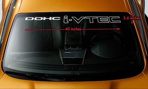 HONDA DOHC i-VTEC Pare-Brise Bannière Vinyle Long Last Premium Autocollant Autocollant 40"x4"