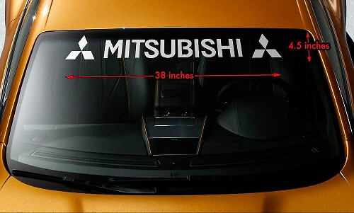 Bannière Pare-brise Mitsubishi & Logo Autocollant Vinyle pour Voitures Mitsubishi