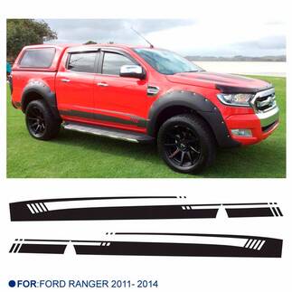 Autocollant en vinyle graphique à rayures latérales 2 PC pour autocollant Ford Ranger 2014 ranger