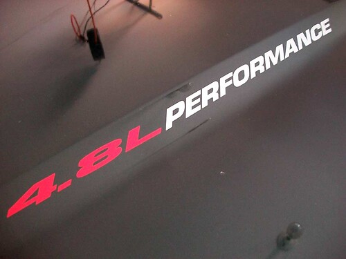 Autocollant vinyle décoratif capot Performance 4.8L pour Chevrolet Silverado