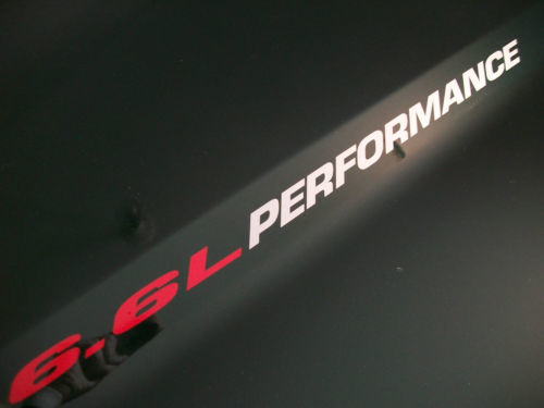6.6L PERFORMANCE (paire) Autocollants en vinyle pour capot emblème Chevrolet GMC Duramax