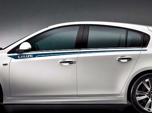 Ensemble d'autocollants en vinyle pour portes latérales à liseré pour Chevrolet Cruze
