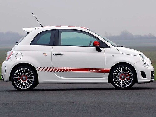 Autocollant latéral en vinyle à bandes de course de marque pour Fiat 500 Abarth