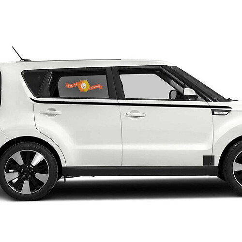Autocollants graphiques à rayures pour panneau de bascule latéral, pour Kia Soul 2008 – 2020
