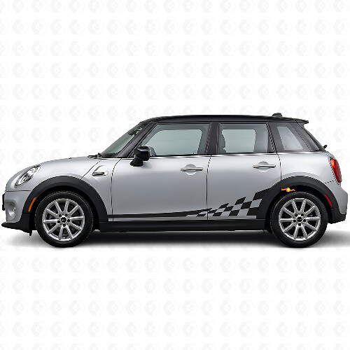 Kit de décalcomanies en vinyle à rayures latérales damier pour Mini Cooper F56