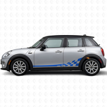 Kit de décalcomanies en vinyle à rayures latérales damier pour Mini Cooper F56_2