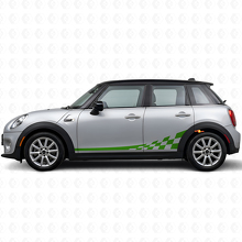 Kit de décalcomanies en vinyle à rayures latérales damier pour Mini Cooper F56_3