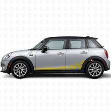Kit de décalcomanies en vinyle à rayures latérales damier pour Mini Cooper F56_5