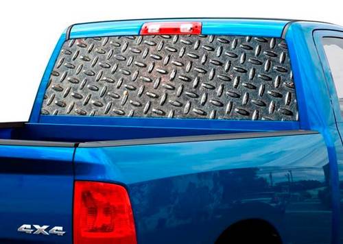 Texture de plaque de métal autocollant de fenêtre arrière autocollant camionnette SUV voiture