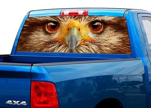 Autocollant en vinyle pour lunette arrière Eagle Face pour pick-up et SUV