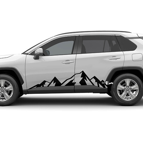 Autocollant de décalcomanie de portes latérales de panneau à bascule de montagnes pour Toyota Rav4 Rav 4
