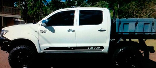 Autocollant Vinyle Latéral à Bandes Marque pour Toyota Hilux