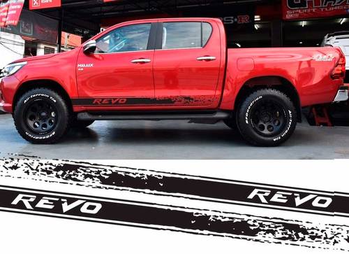 2 pc hilux revo racing bande latérale graphique autocollant en vinyle pour décalcomanies TOYOTA HILUX