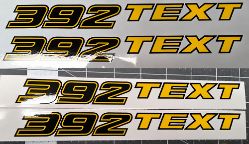 392 Hemi SRT8 Style Custom TEXT Pair — Autocollant vinyle (capot) pour Dodge Challenger