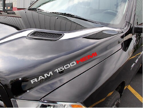 Kit de décalcomanies en vinyle pour capot avec lettrage style Hemi pour Dodge Ram 1500