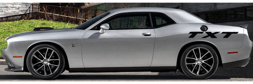 Autocollant en vinyle personnalisé texte large italique pour aile arrière Dodge Challenger