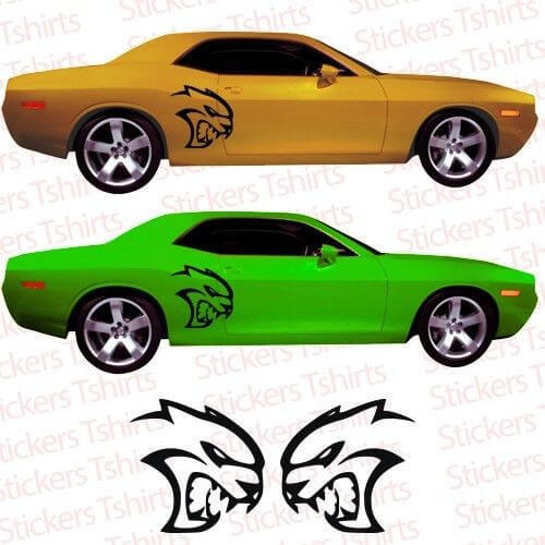 Autocollant Vinyle de Porte Style Hellcat pour Dodge Challenger