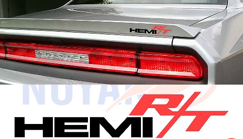 Ensemble d'autocollants vinyles latéraux style emblème HEMI R/T pour Dodge Challenger