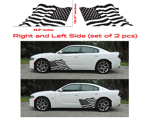 Ensemble d'autocollants vinyle de drapeau américain pour porte latérale Dodge Charger