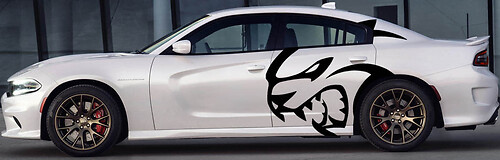 Autocollant Vinyle Logo Hellcat Latéral pour Dodge Charger Hellcat 2015-2023
