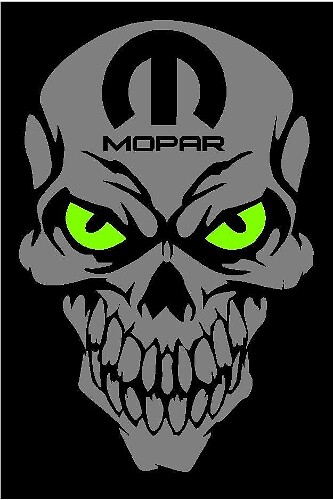 Autocollant vinyle style Skull Mopar pour Dodge Charger Challenger Ram Dart