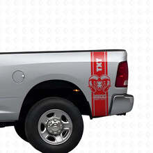 Kit d'autocollants en vinyle rayures latérales arrière et capot style Hemi pour Dodge Ram 1500 2500_3