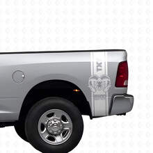 Kit d'autocollants en vinyle rayures latérales arrière et capot style Hemi pour Dodge Ram 1500 2500_4