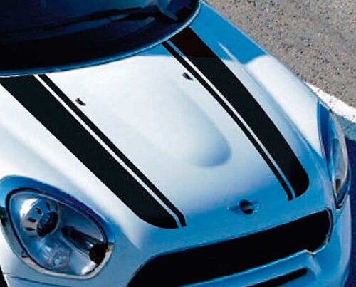 Autocollant en vinyle de capot à double bande de course pour MINI Countryman 2011-2015