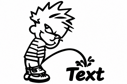 Funny Cartoon Text — Autocollant en vinyle (universel)