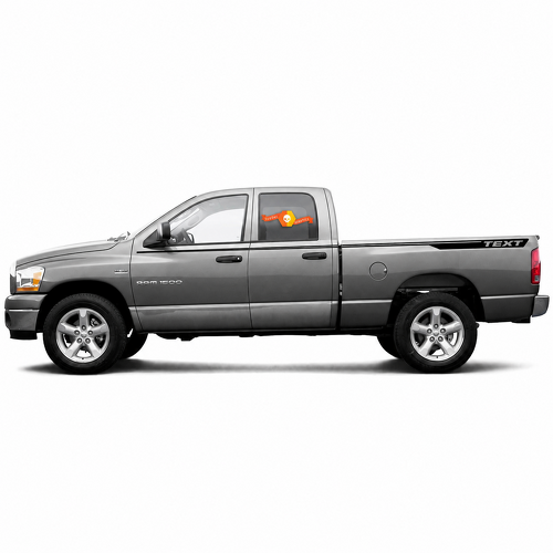 Autocollant vinyle latéral à rayures style texte personnalisé pour Dodge Ram 1500