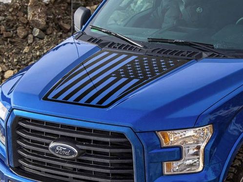 Ford F-150 2015-2016 Autocollant de décalque de bande latérale de capot de drapeau des États-Unis