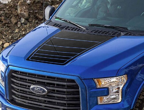 Autocollant en vinyle style blackout pour capot de musclecar camion 2015-2016